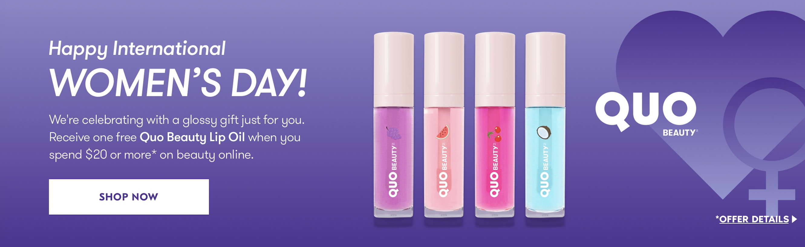 BEAUTY BY SHOPPERS DRUG MART CANADA Free Quo Beauty Lip Oil w/ Any 20 Order + FREE Shipping