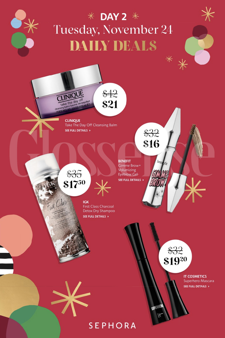 SEPHORA CANADA 2020 Cyber Week Sale Day 2; Save on Benefit, Clinique