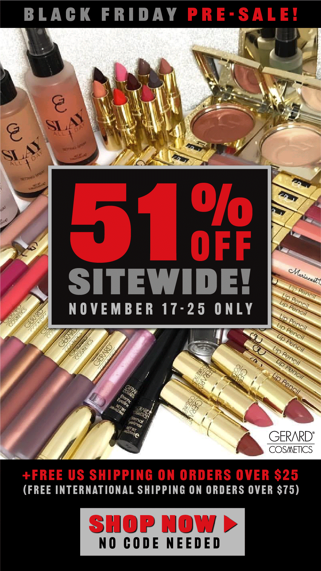 Gerard Cosmetics Canada 2021 Black Friday Pre Sale Save 51 Off Sitewide Now Canadian Deals