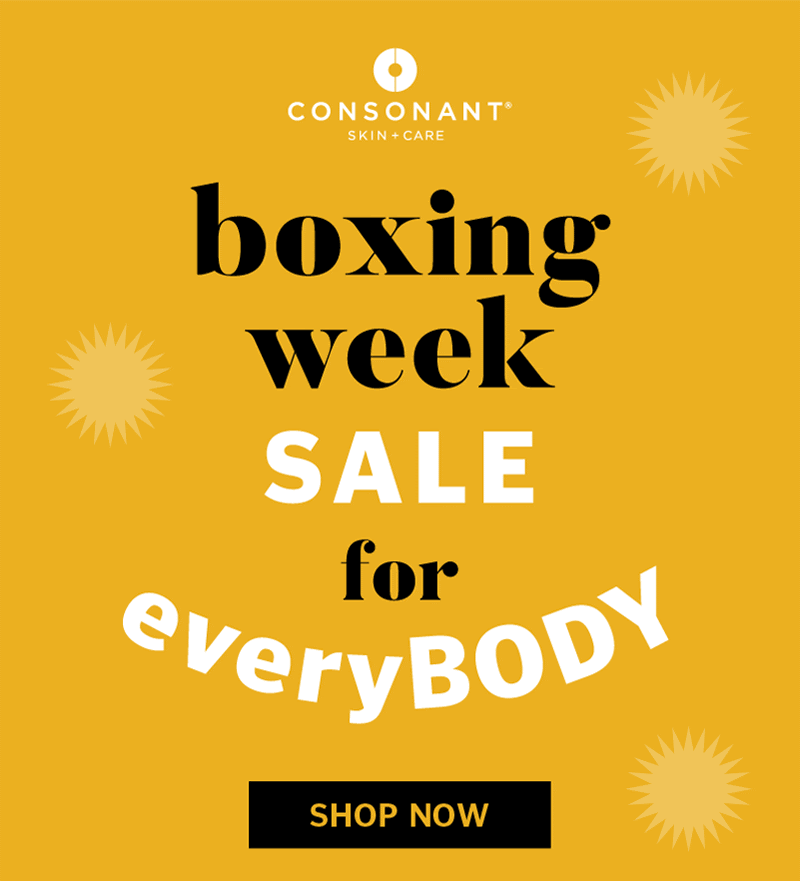 CONSONANT SKINCARE CANADA 2021 Boxing Day / Boxing Week Sale; 25 Off